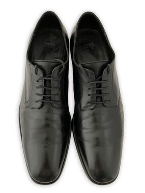 Hugo Boss Black Leather Horsebit Slide On Venetian Loafers Dress Shoes Men\'s 10 Hugo Boss Black Leather Horsebit Slide On Venetian Loafers  main image 4